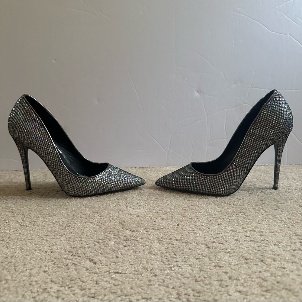 Steve Madden Daisie disco ball Silver Glitter High Heels pumps sparkle size 7 - Picture 5 of 11
